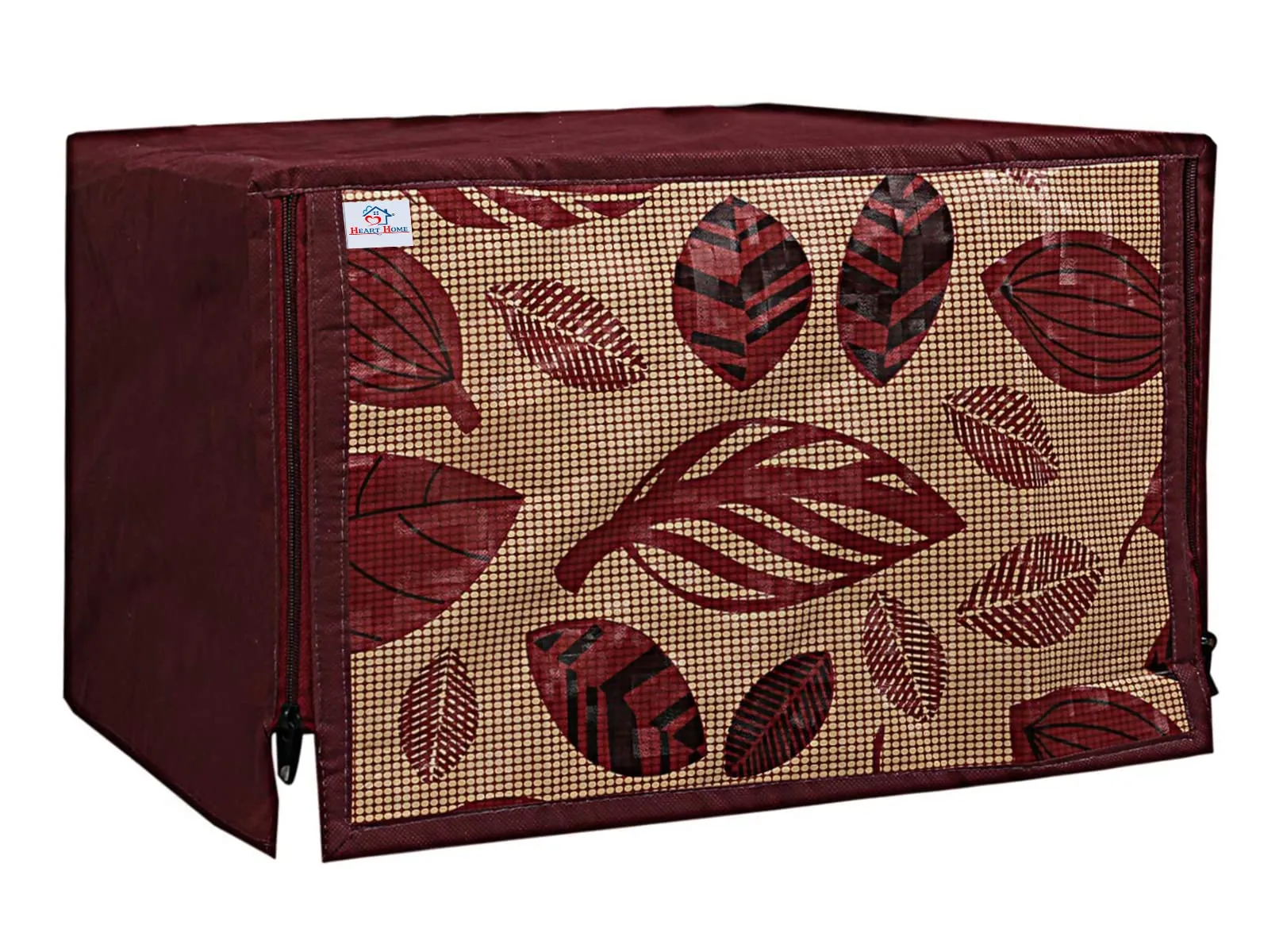 Heart Home PVC Leaf Printed Microwave Oven Cover,30 LTR. (Brown)-HS43HEARTH25967