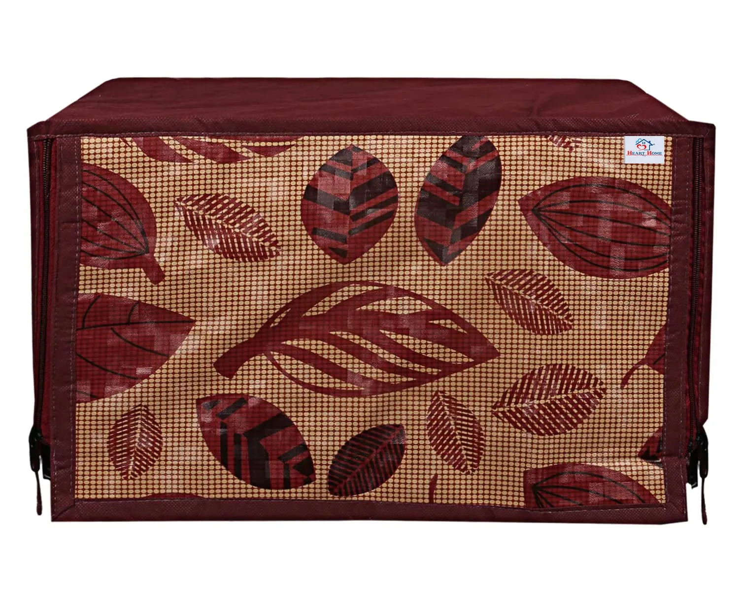 Heart Home PVC Leaf Printed Microwave Oven Cover,30 LTR. (Brown)-HS43HEARTH25967