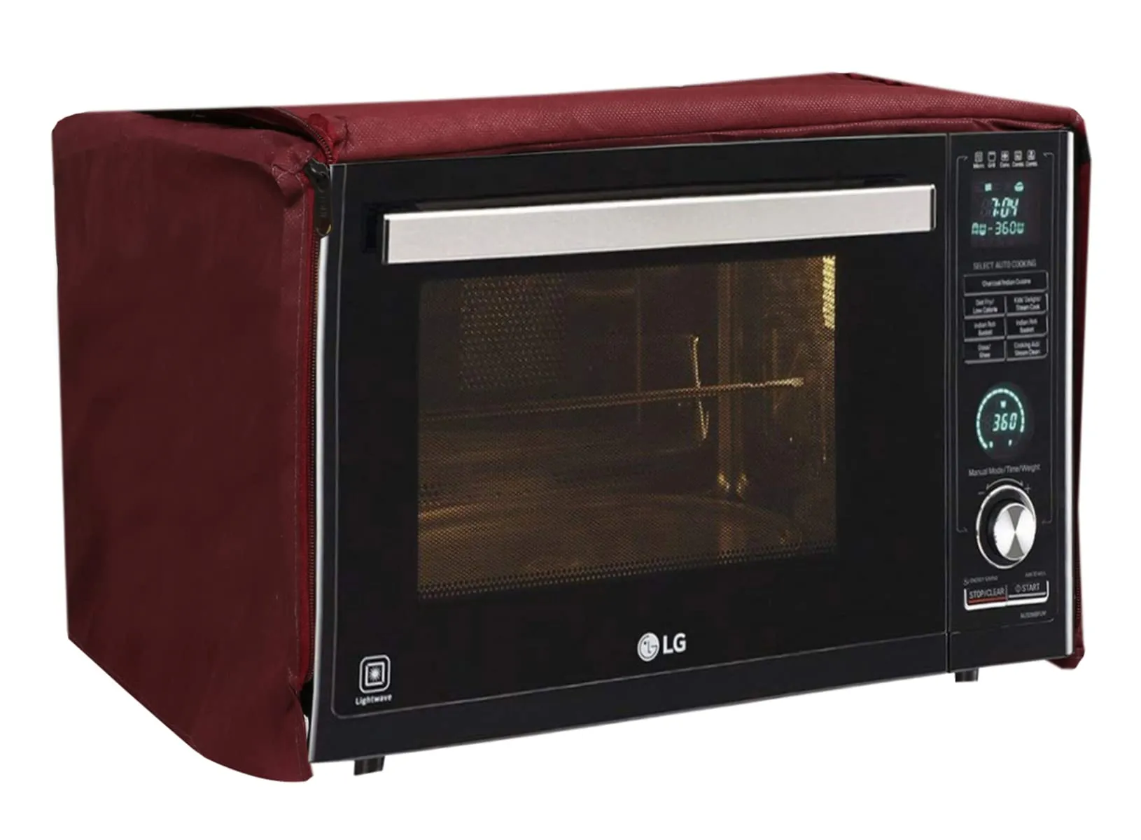 Heart Home PVC Leaf Printed Microwave Oven Cover,30 LTR. (Brown)-HS43HEARTH25967