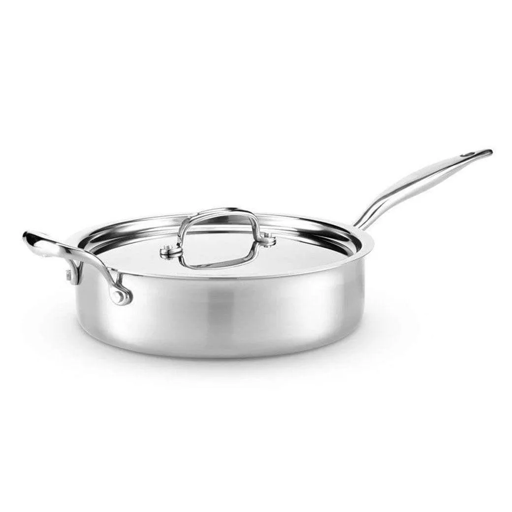 Heritage Steel 5-ply Stainless Sauté Pan with Lid