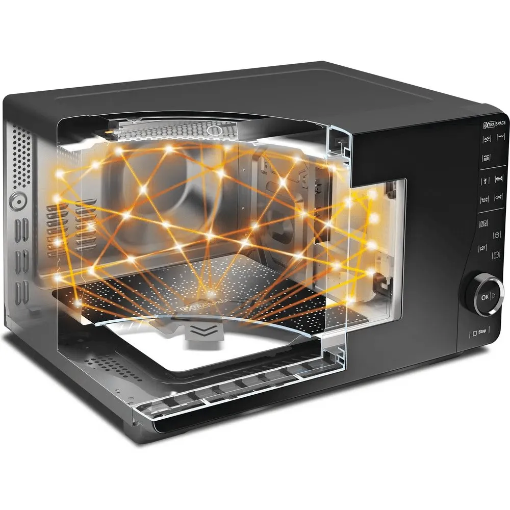 Hotpoint MWH2622MB 25 Litre Extra Space Microwave, 49cm Wide - Black