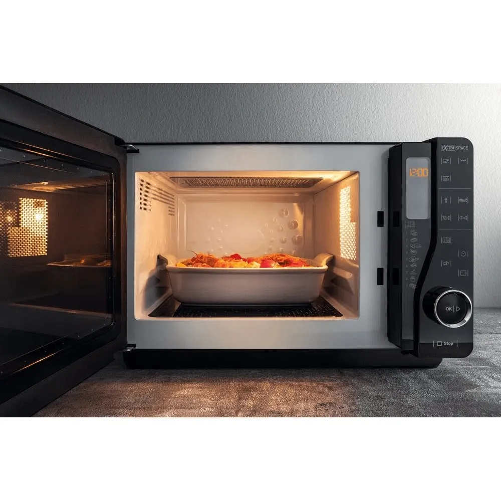 Hotpoint MWH2622MB 25 Litre Extra Space Microwave, 49cm Wide - Black