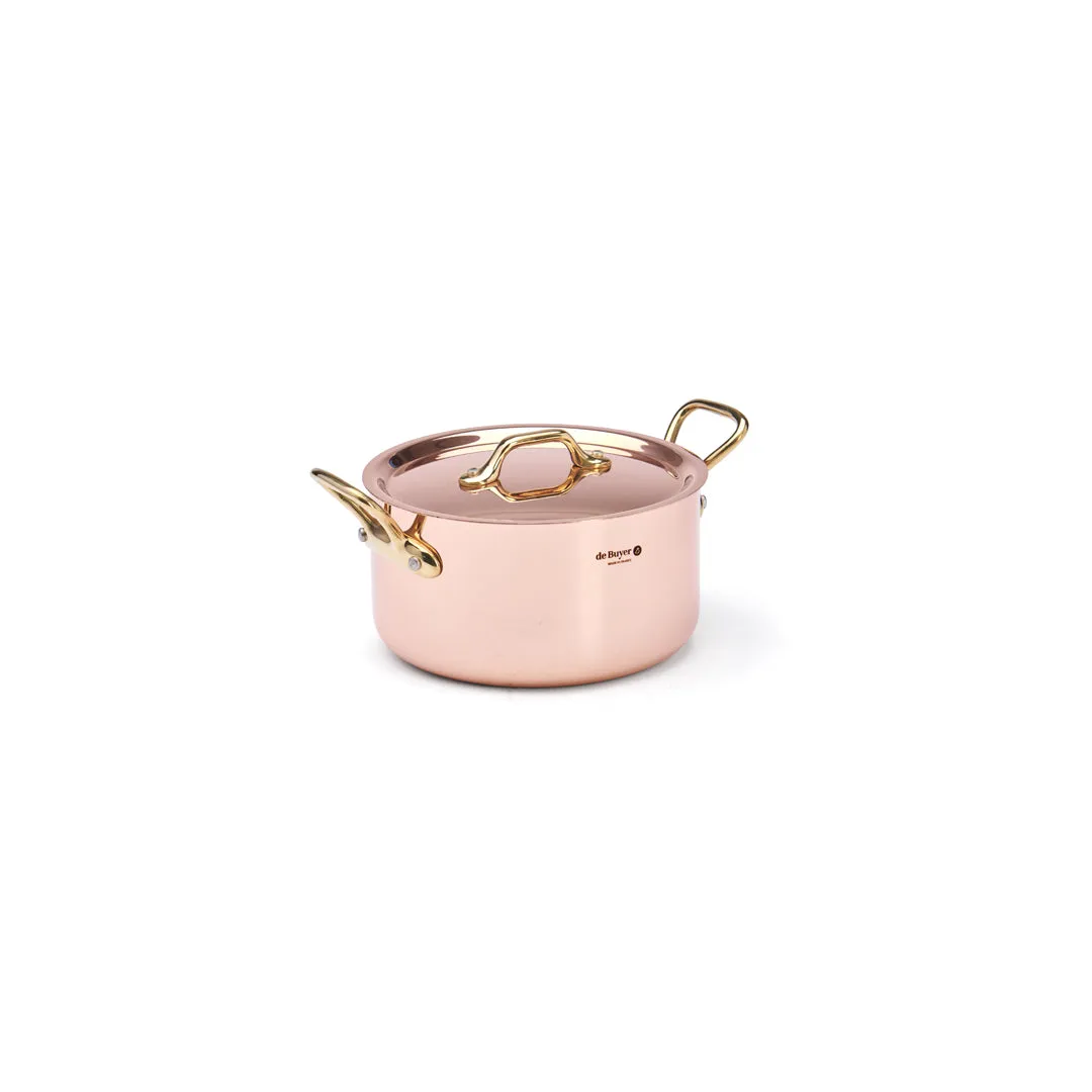 INOCUIVRE SERVICE Copper Stew Pan with Brass Handles