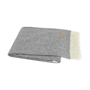 Italian Herringbone Throw - Charcoal