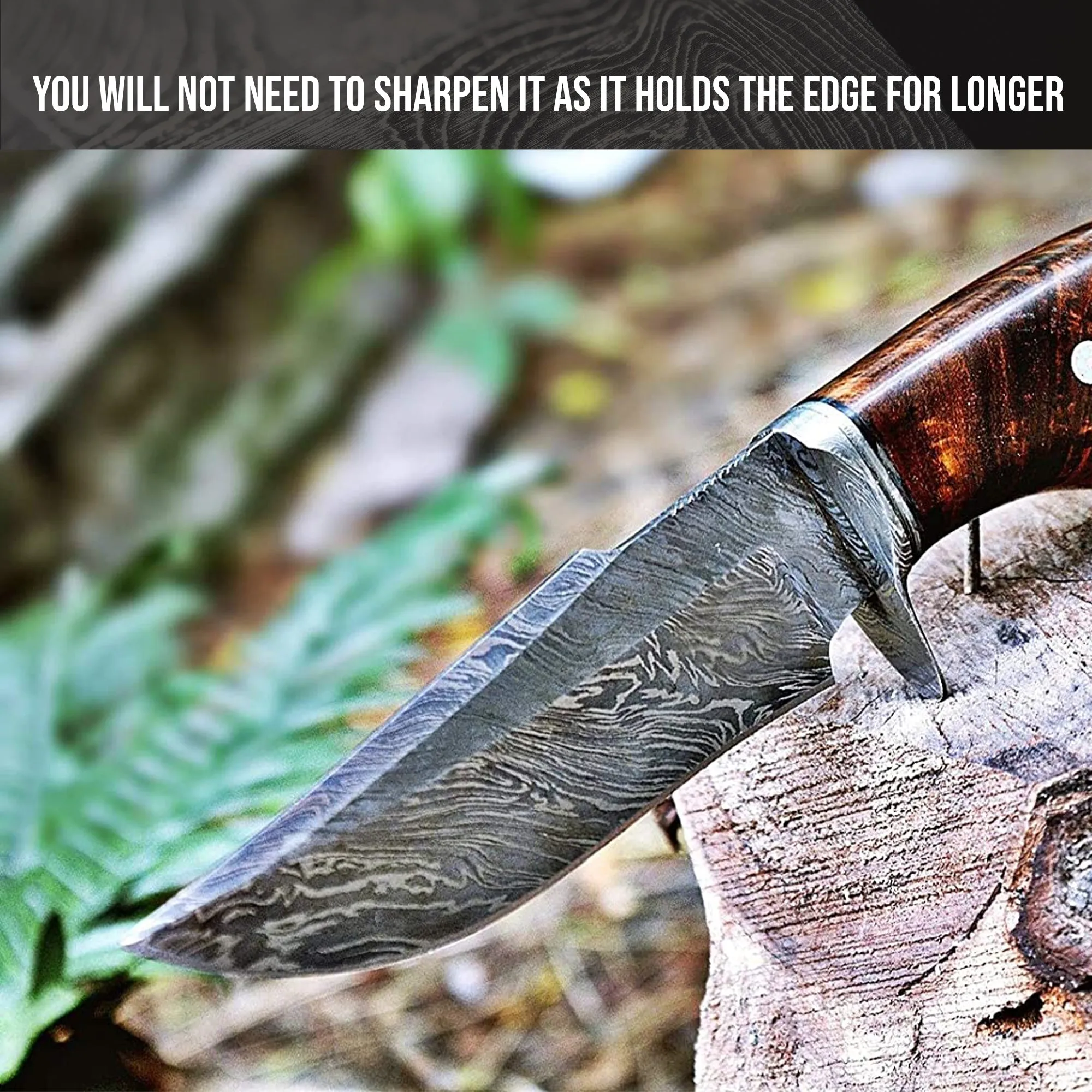 Jaguar Hunter Damascus Knife