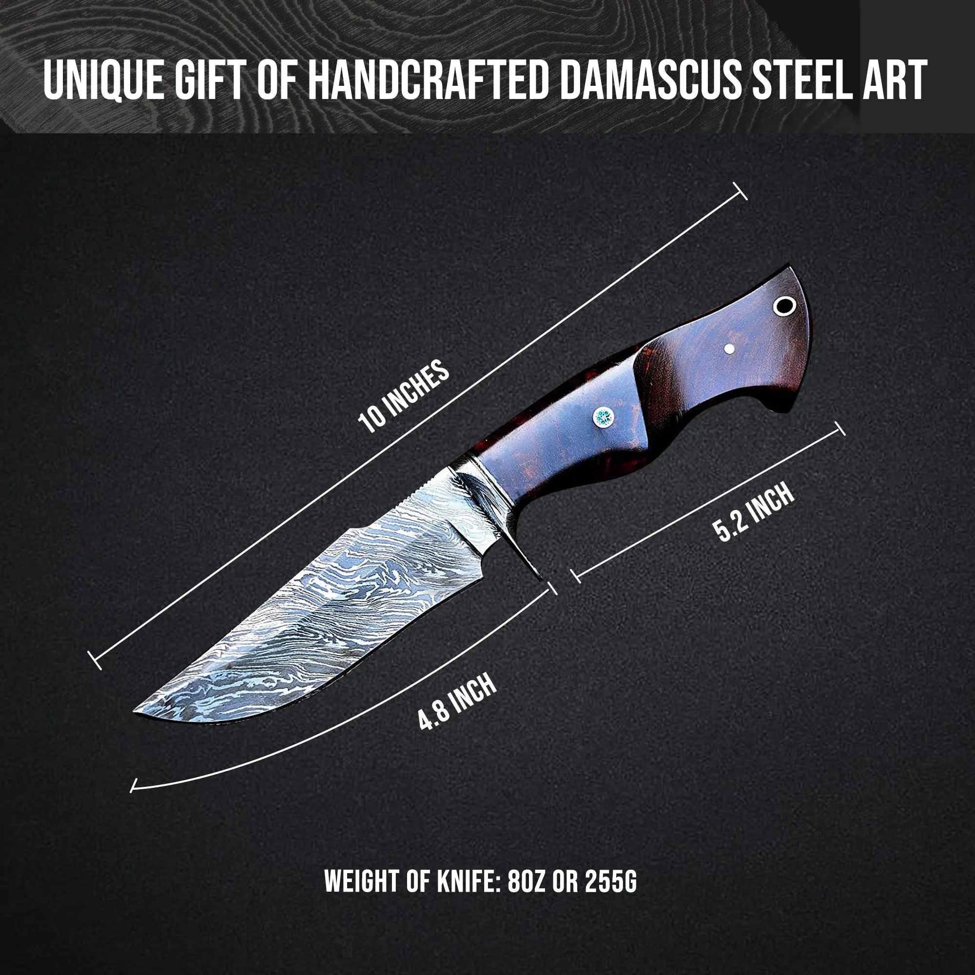 Jaguar Hunter Damascus Knife