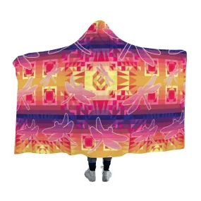 Kaleidoscope Dragonfly Hooded Blanket