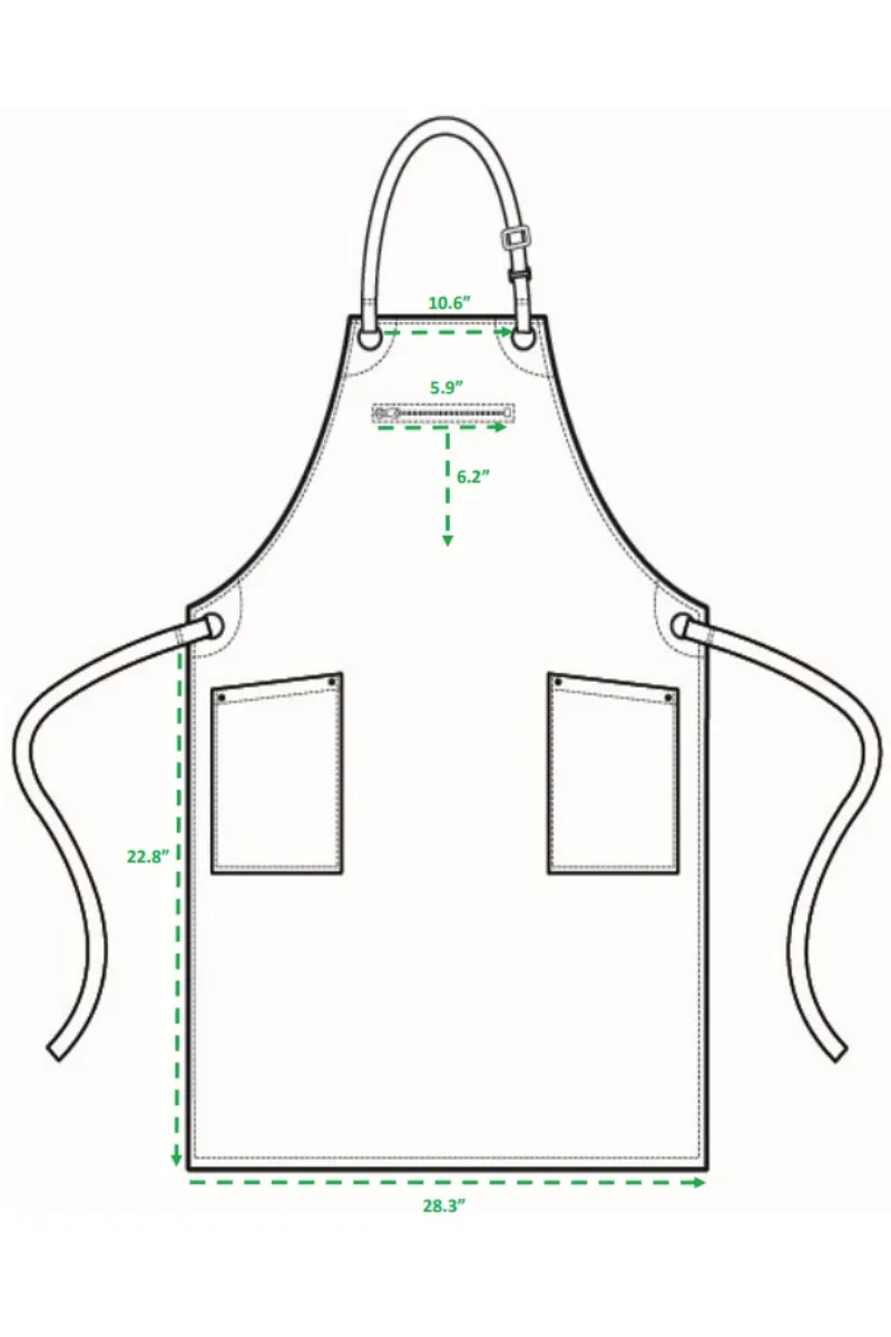 Khaki ‘Barley’ Sustainable Bib Apron (3 Pockets)