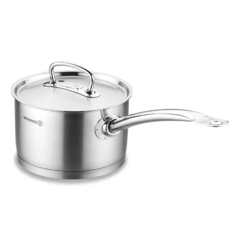 Korkmaz Proline Saucepan with Lid, Stainless Steel Pot, Sauce Pan,128 oz (7.9" x 4.7")