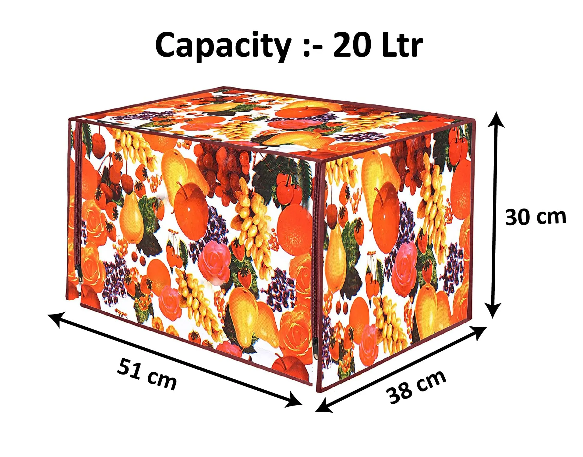 Kuber Industries PVC Fruit Printed Microwave Oven Cover,20 LTR. (Multicolor)-HS43KUBMART26025, Standard