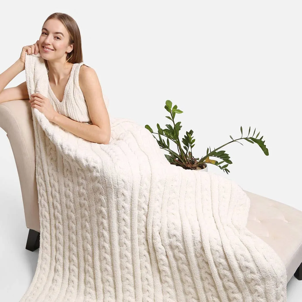 Luxury Cable Knit Soft Throw Blanket