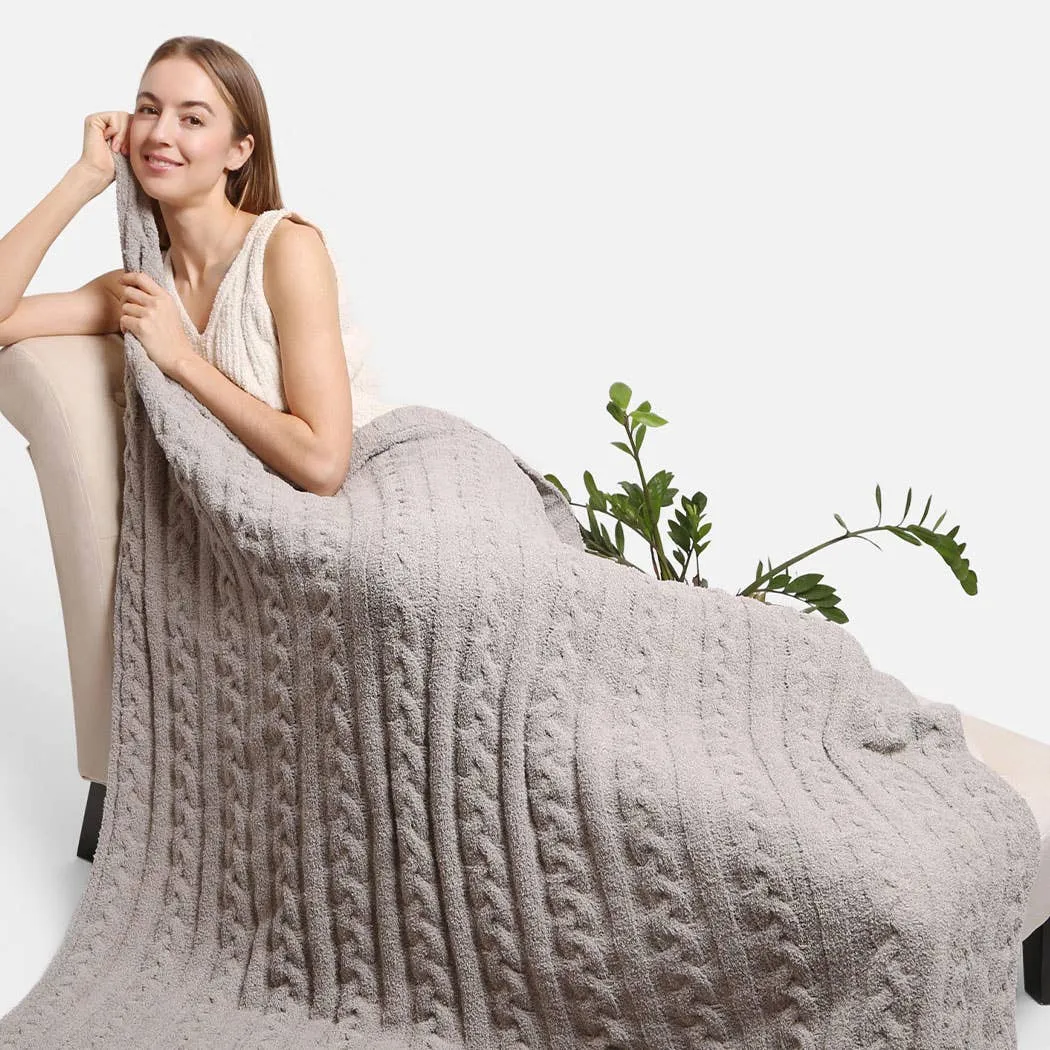 Luxury Cable Knit Soft Throw Blanket