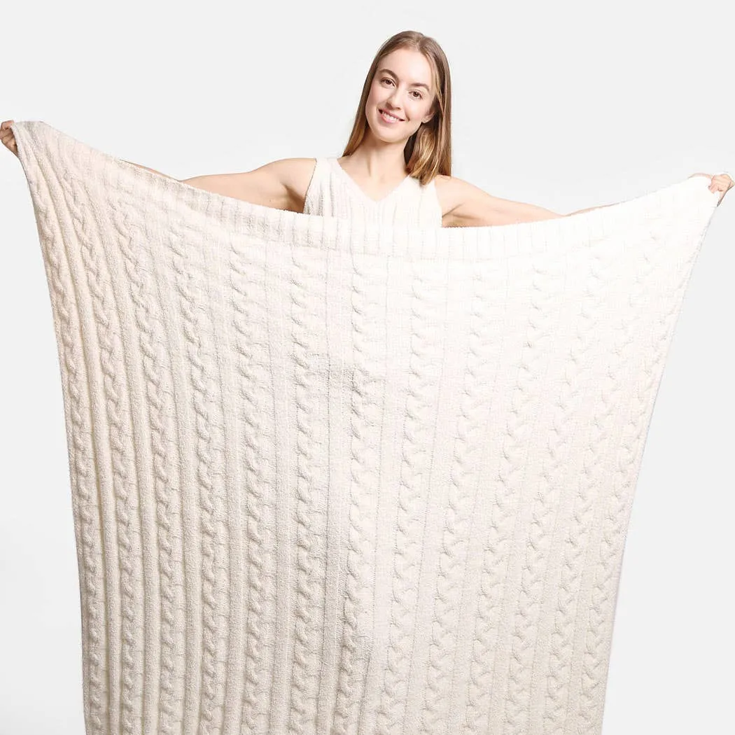 Luxury Cable Knit Soft Throw Blanket