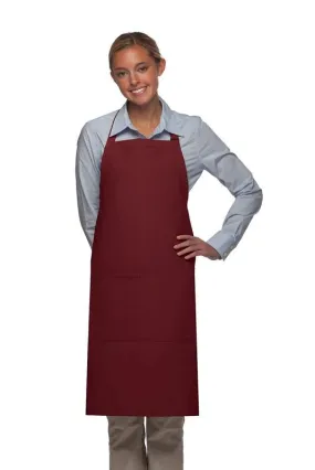 Maroon Deluxe Butcher Adjustable Apron (2 Pockets)