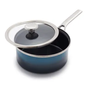 Merten & Storck Steel Core Enameled 2.5-Quart Saucepan with Lid | Aegean Teal