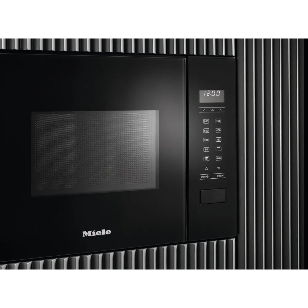 Miele M2234SC 17 Litre Built-in Microwave Oven with Integrated Quartz Grill, Sensor Controls, 59.5cm Wide - Obsidian Black