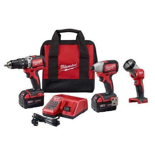 Milwaukee 2799-23 M18 18-Volt Brushless Hammer Drill/Impact Driver/Light