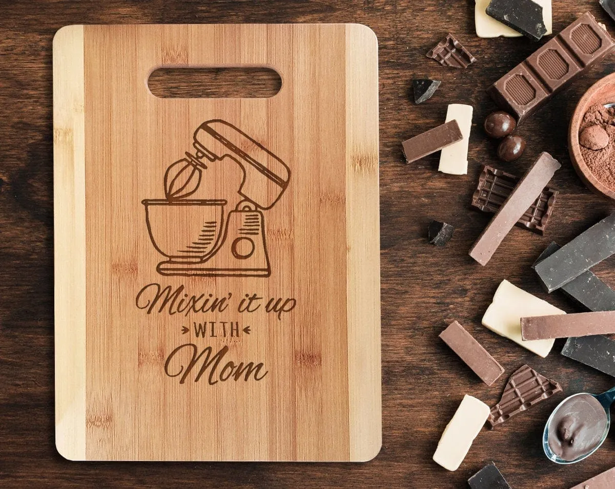 Mom Birthday Gift from Daughter Mix it Up Custom Kitchen Decor Cutting Board For Mommy from Son Mother Day Gift Grandma Christmas Present