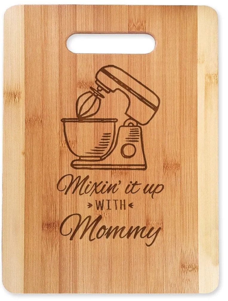 Mom Birthday Gift from Daughter Mix it Up Custom Kitchen Decor Cutting Board For Mommy from Son Mother Day Gift Grandma Christmas Present