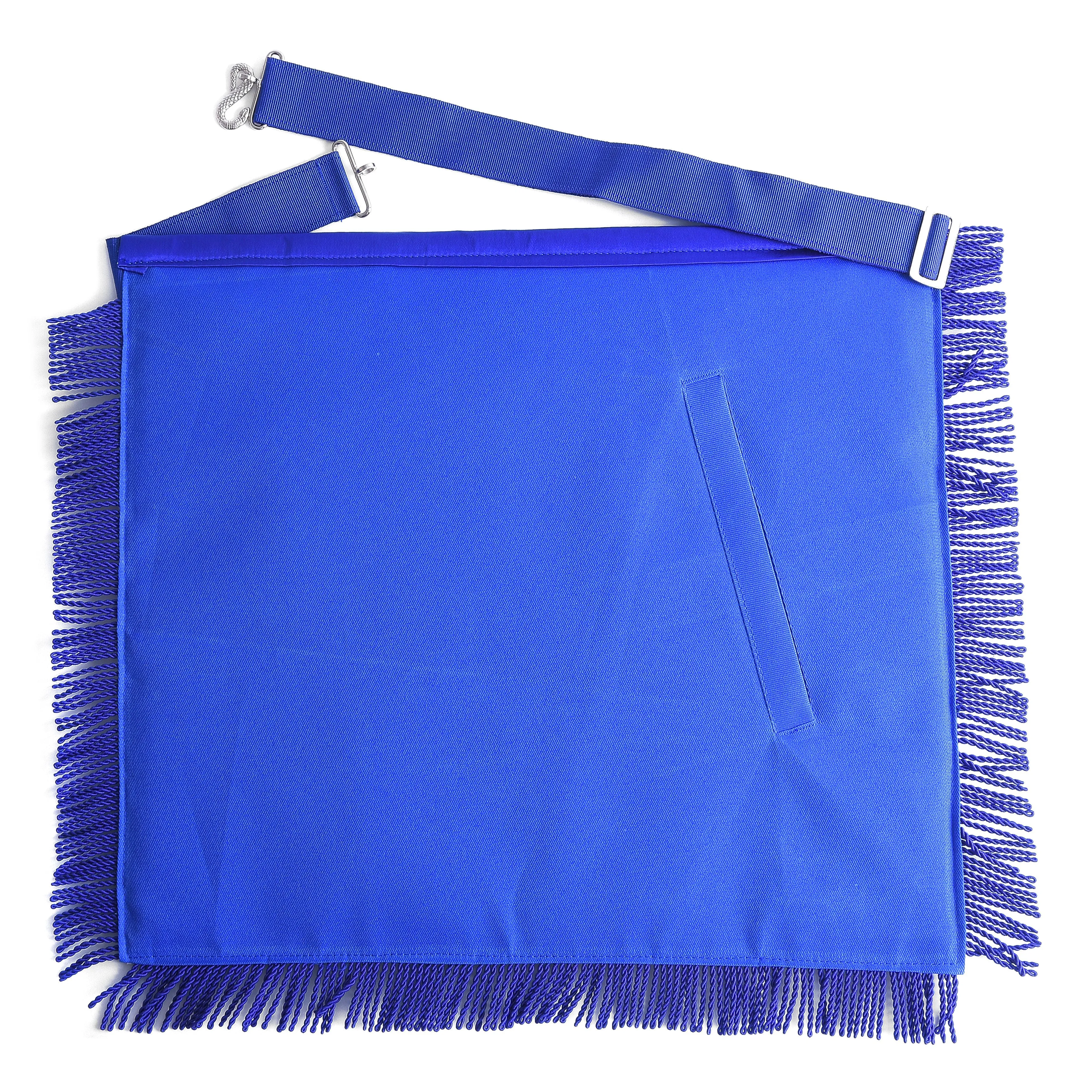 Past District Deputy Grand Master Blue Lodge Apron - Hand Embroidery With Blue Borders