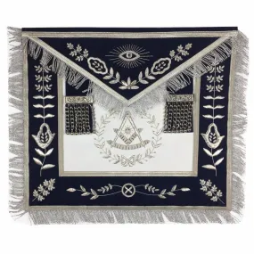 Past Master Blue Lodge Apron - Royal Navy Velvet Hand Embroidery