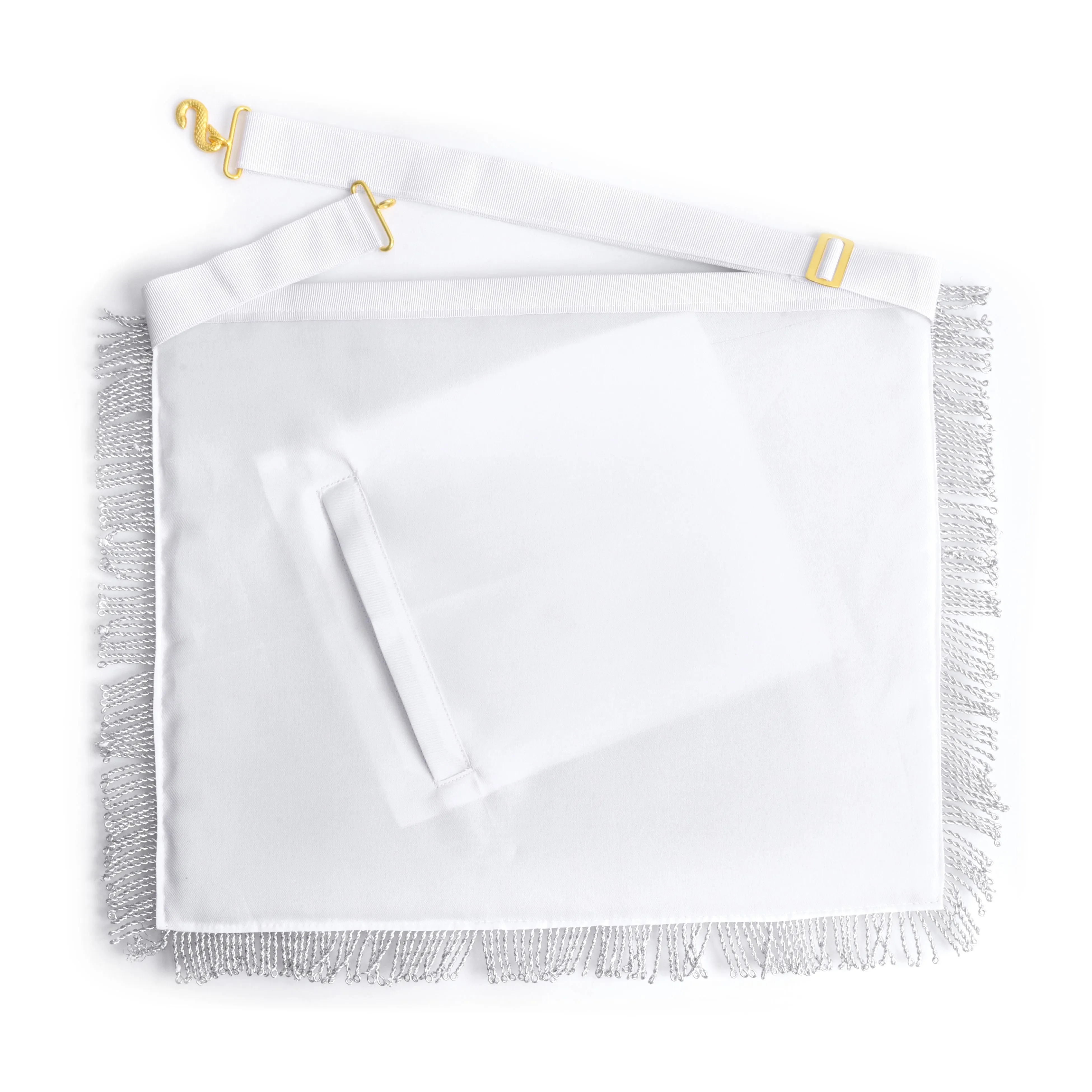 Past Master Blue Lodge California Regulation Apron - Embroidery Bullion With Rayon Fringe