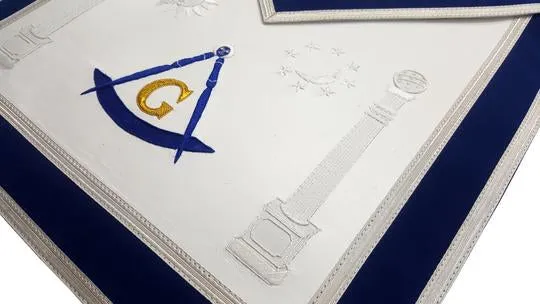 Past Master Masonic Regalia Apron – Master Masons Regalia Hand Embroidered Sun Moon Pillars Royal Blue Masonic  Apron