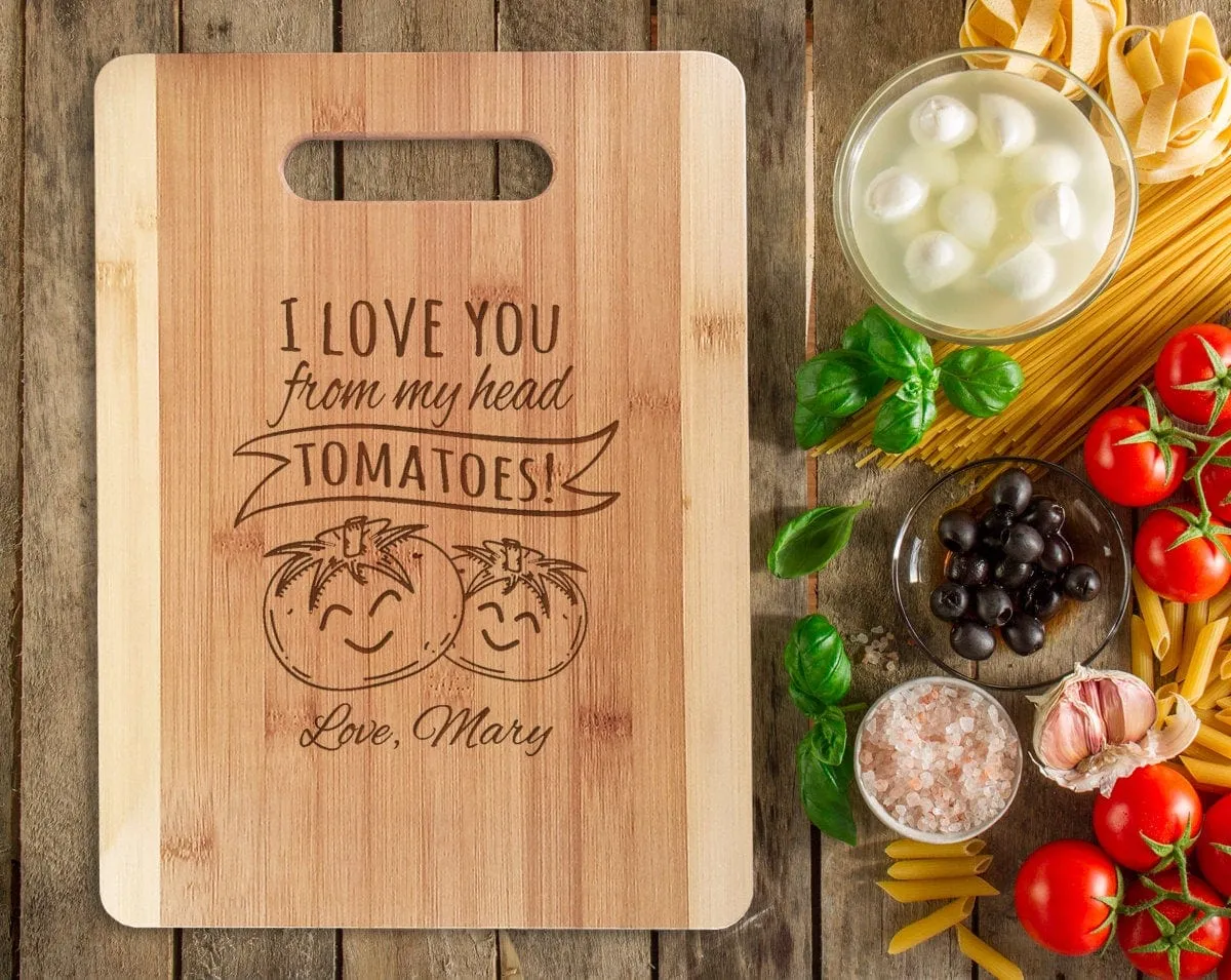 Personalize Kitchen Cutting Board Funny Gag Tomatoes Quote Mom Birthday Gift from Daughter Mother Day Gift from Son Cute Saying for Wife