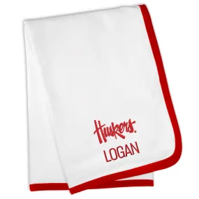 Personalized Nebraska Cornhuskers Script Huskers Blanket