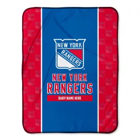 Personalized New York Rangers Icon Baby Pixel Fleece Blanket