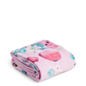 Plush Throw Blanket - Rosy Garden Picnic