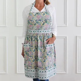 Pomegranate Garden Teal & Lilac Apron