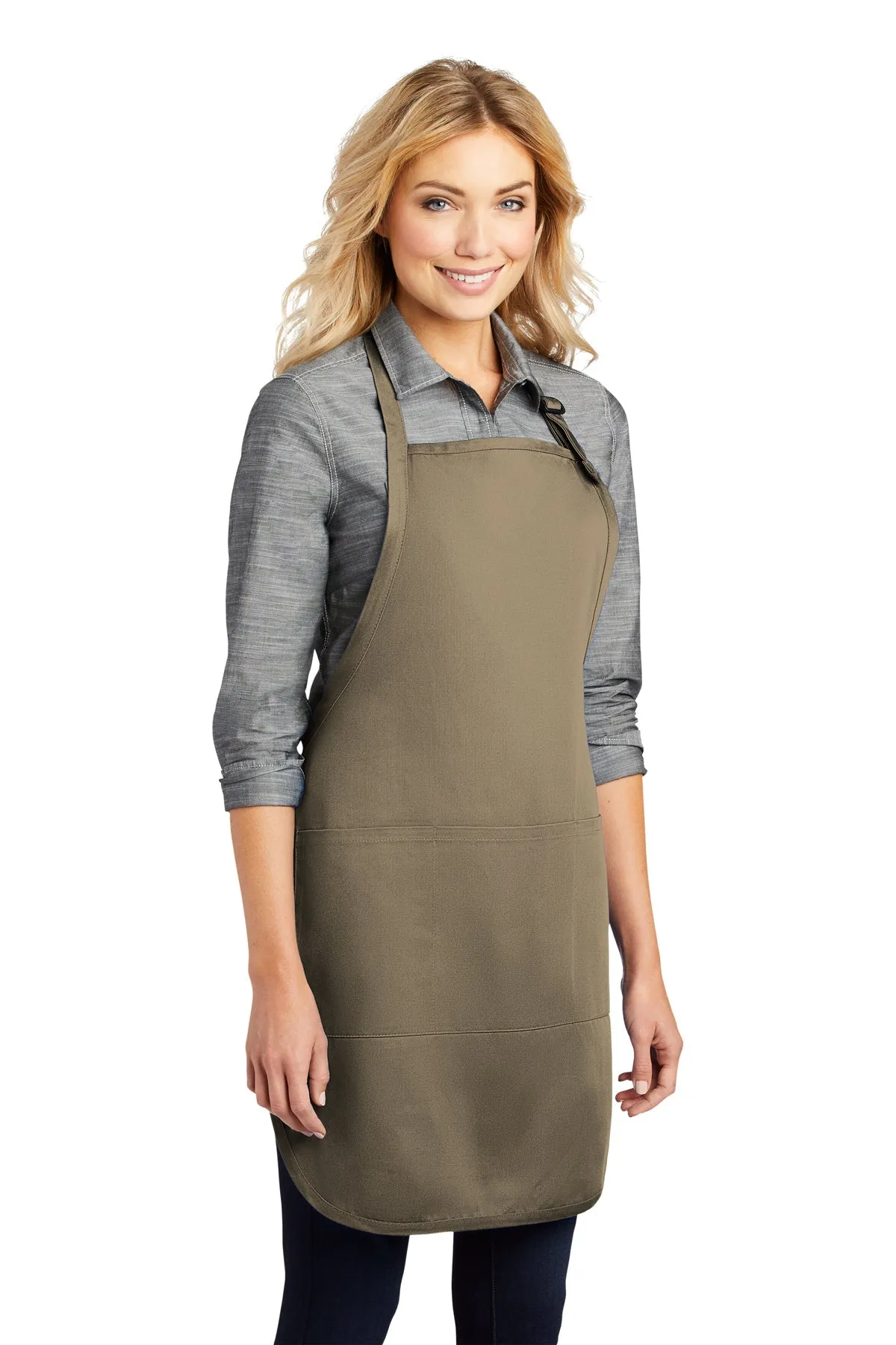 Port Authority Easy Care Full-Length Custom Aprons with Stain Release, Khaki