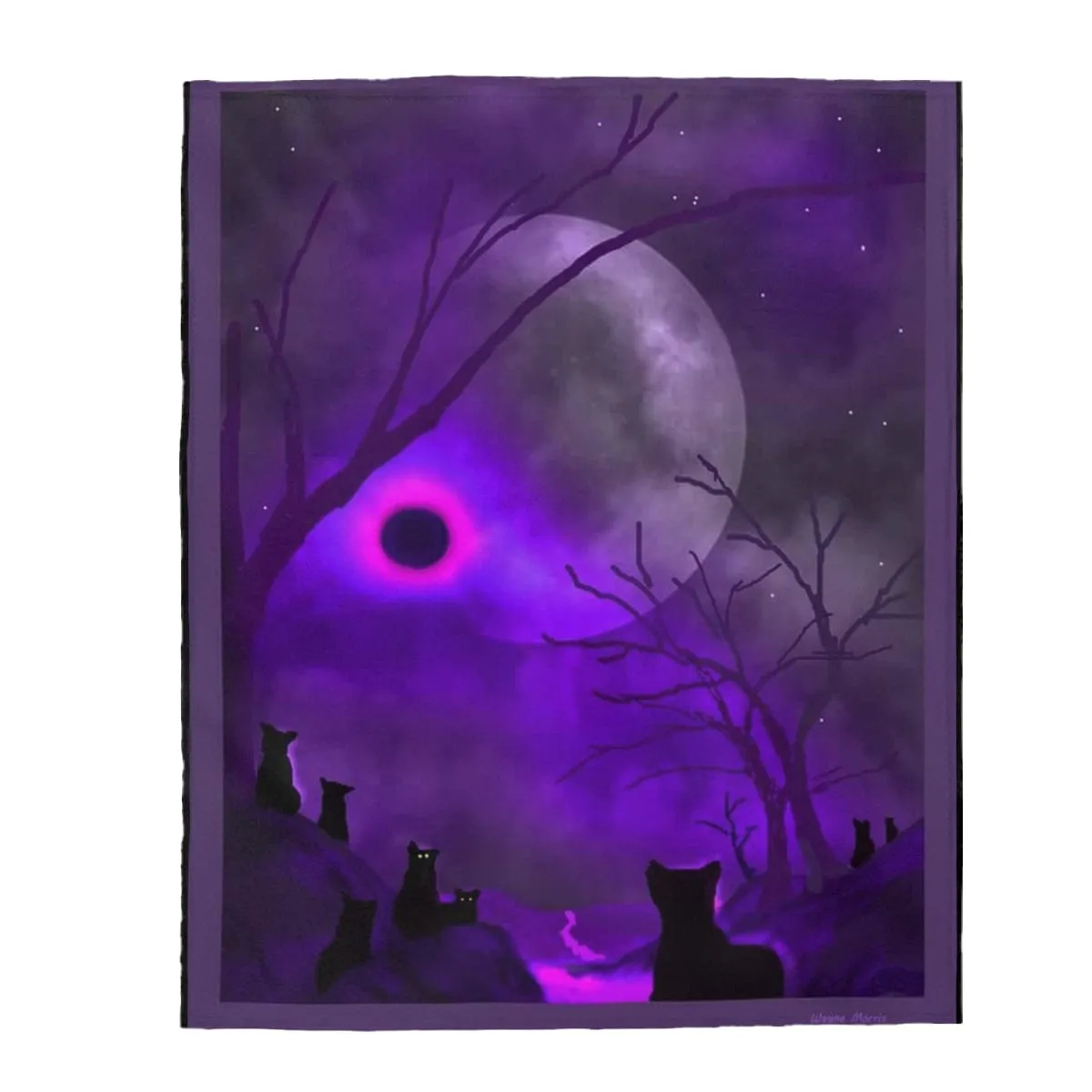 Purple Haze Cats Velveteen Plush Blanket