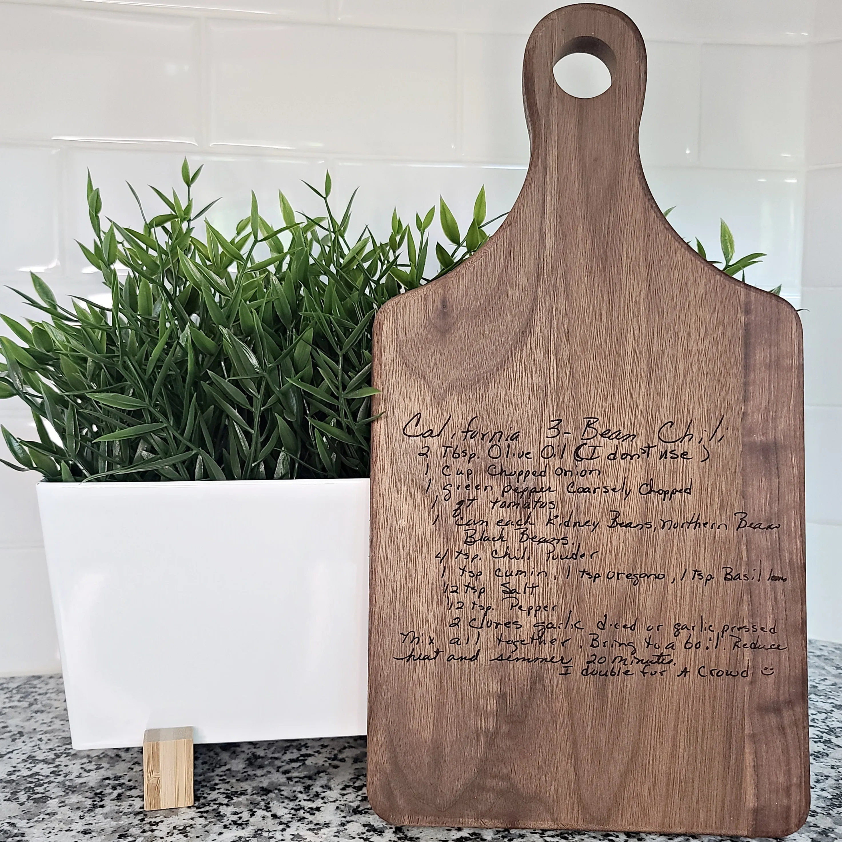 Recipe Engraved Cutting Board | Acacia Wood Paddle Board