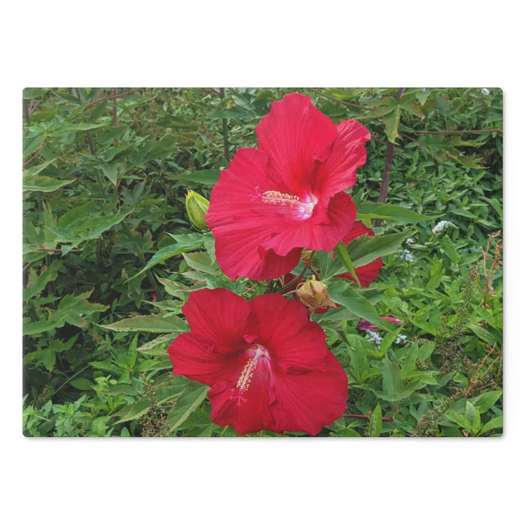 Red Flowers Cutting Board