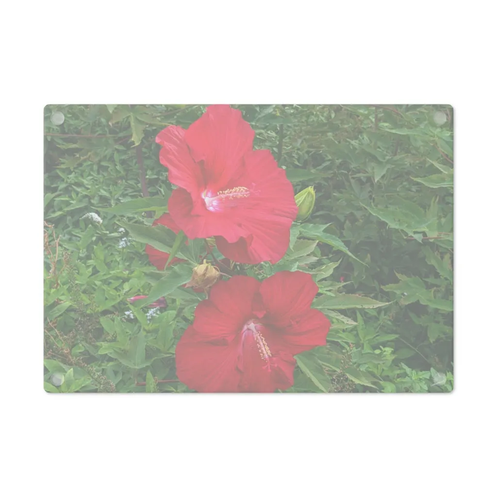 Red Flowers Cutting Board