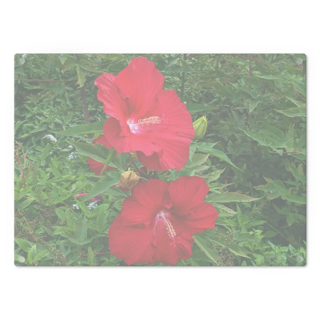 Red Flowers Cutting Board