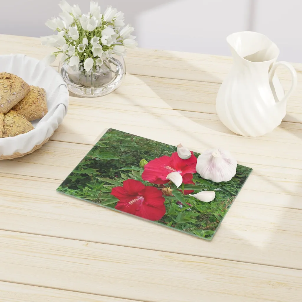 Red Flowers Cutting Board