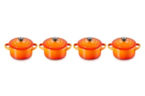 Set of 4 Petite Casserole -Flame