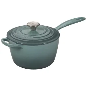 Signature 2.25-Quart Cast Iron Saucepan with Stainless Steel Knob - Sea Salt