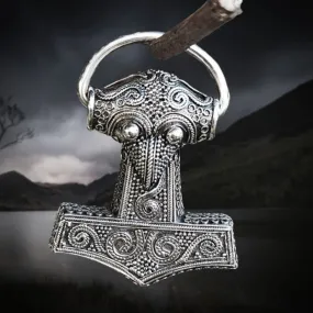 Silver Filigree Thors Hammer Pendant Replica from Kabara