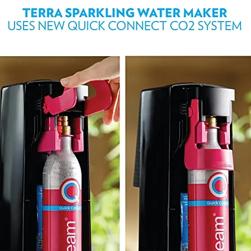 SodaStream Terra Sparkling Water Maker (Black) with CO2, DWS Bottle and Bubly Drop, Battery Powered