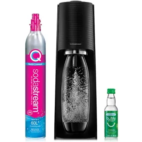 SodaStream Terra Sparkling Water Maker (Black) with CO2, DWS Bottle and Bubly Drop, Battery Powered