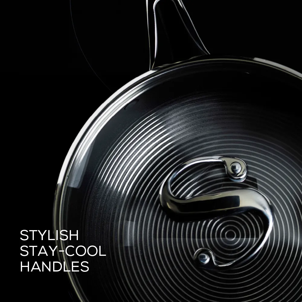 SteelShield™ Polished Stainless Steel Hybrid Non-Stick Frying Pan, Sauté Pan, Saucepan & Lid Set - 4 Pieces