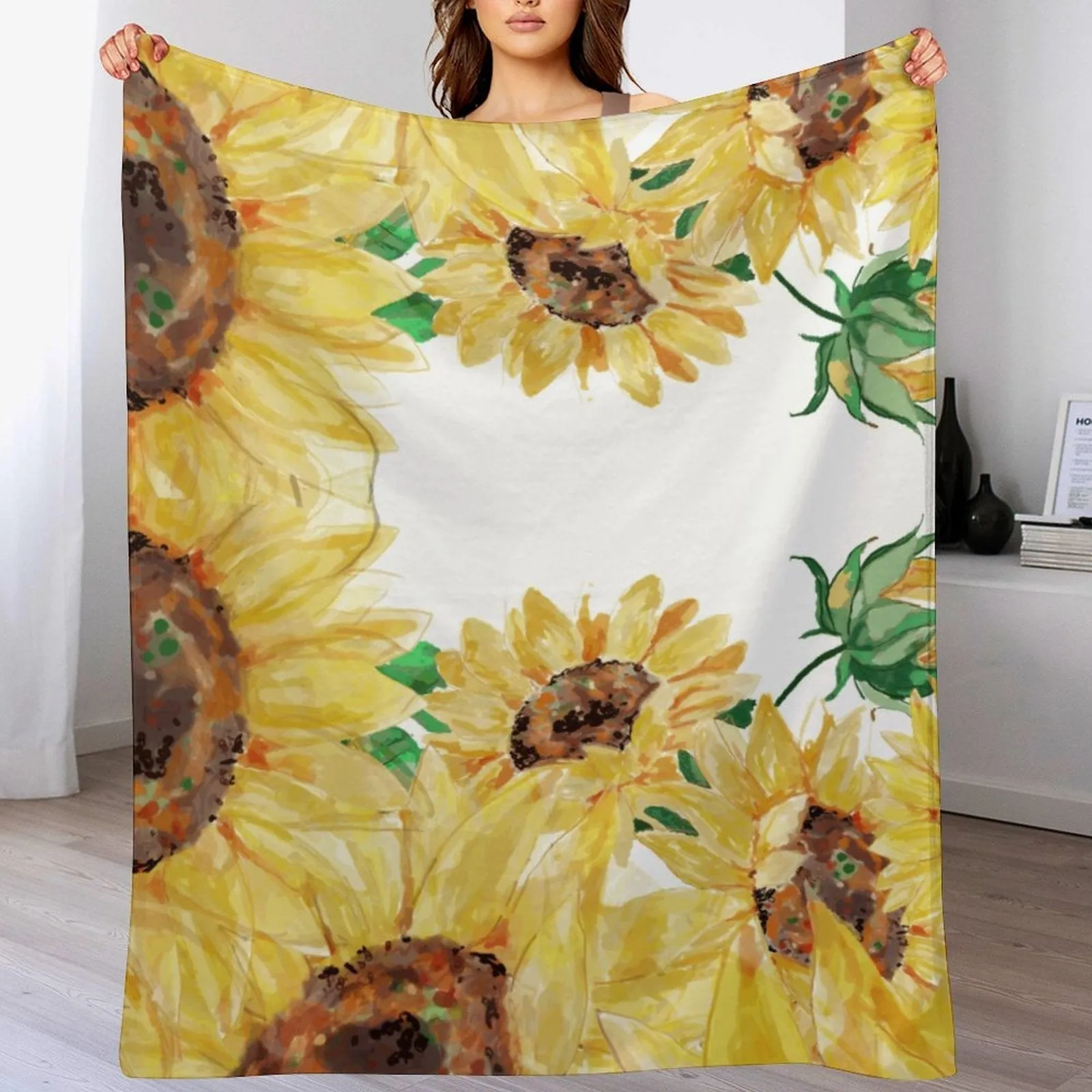 Sunflower Flannel Blanket-30"x40"