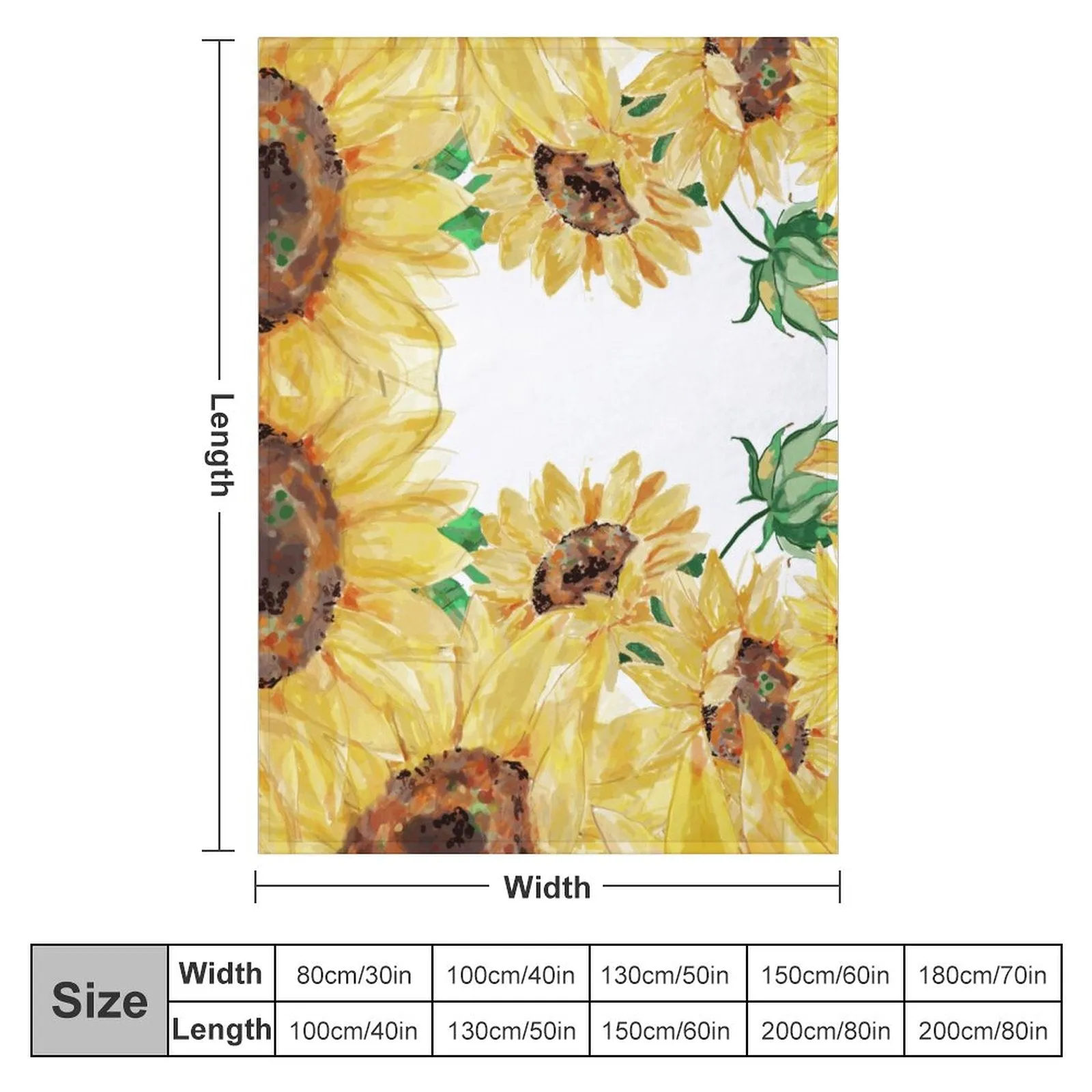 Sunflower Flannel Blanket-30"x40"