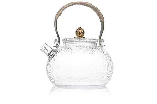 Te.Cha Tea Pot Cum Glass Kettle with Tea Infuser | Borosilicate Glass Carafe | Microwave & Stove Safe | Replacement Guarantee