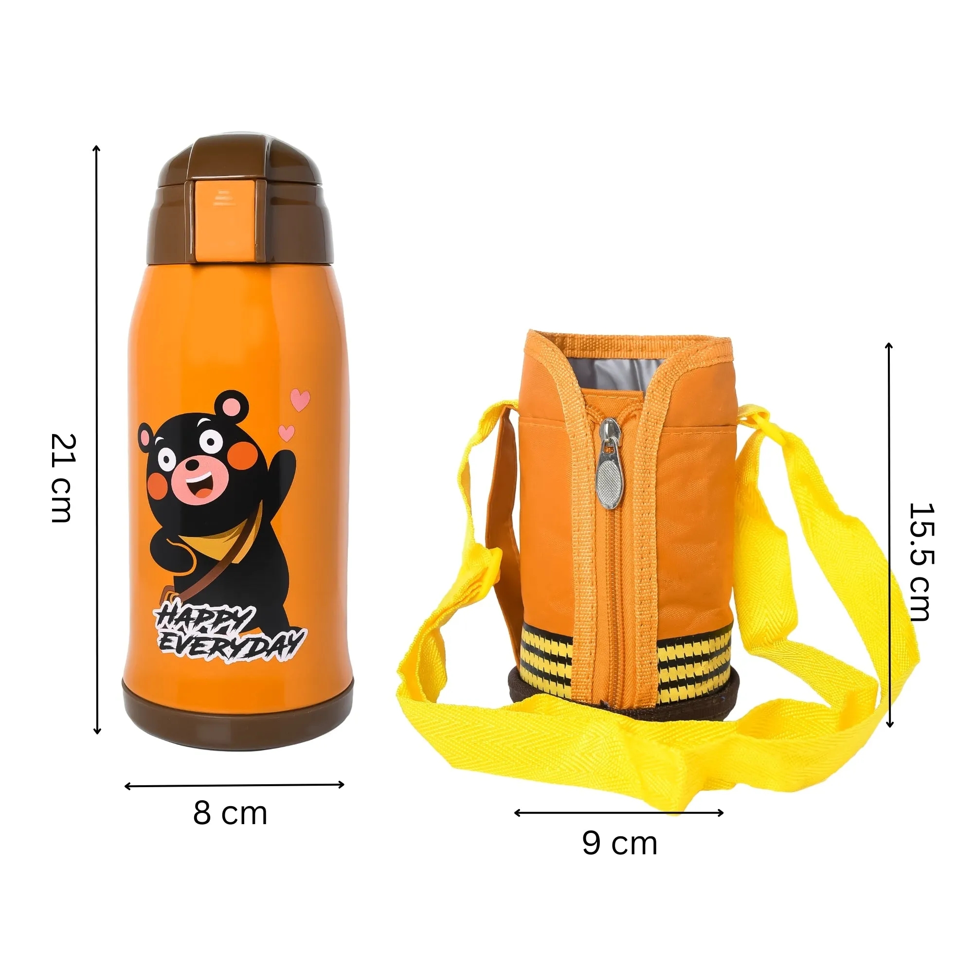 THE LITTLE LOOKERS Stainless Steel Insulated Sipper Bottle with Pop up Straw & Cover for Kids (550ml)