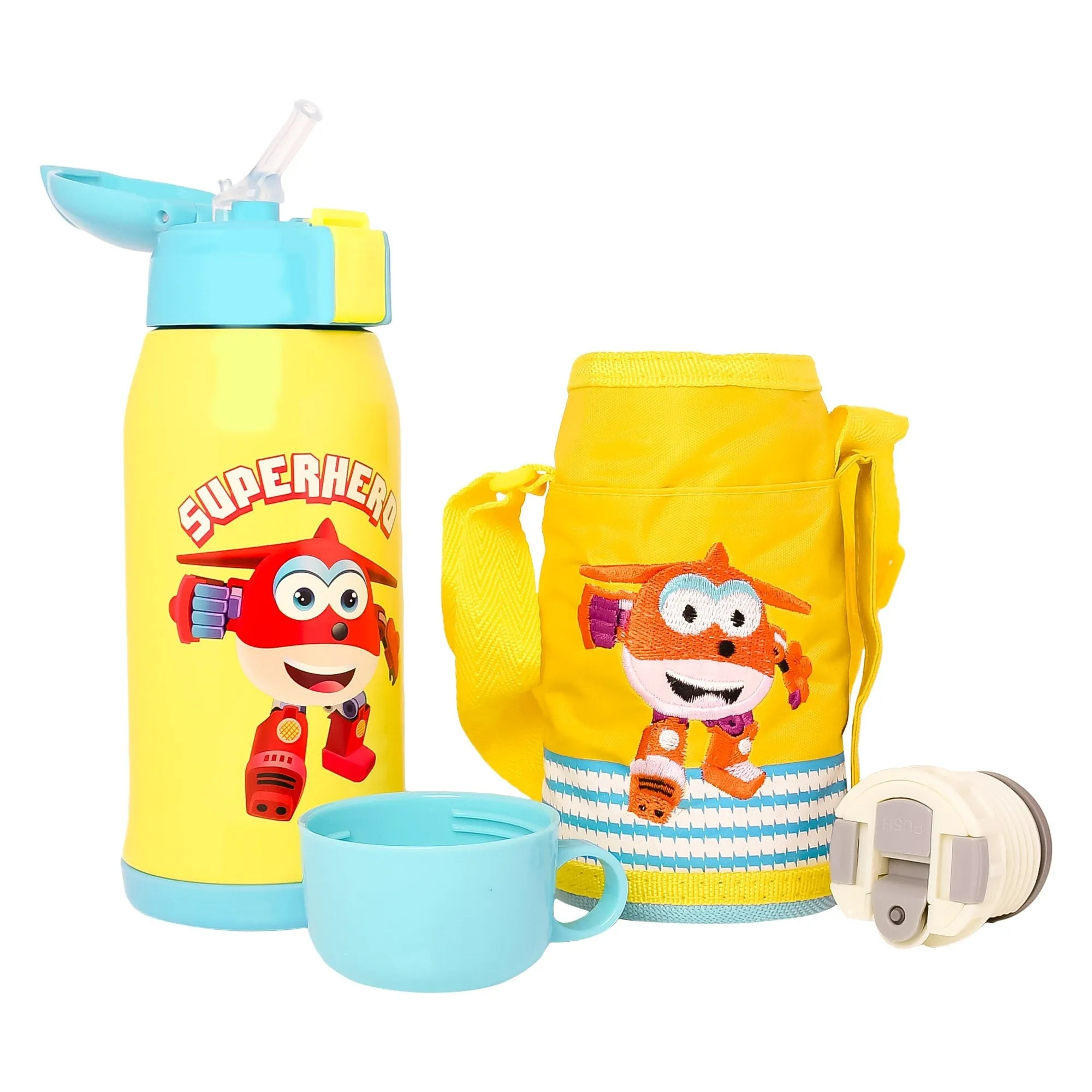 THE LITTLE LOOKERS Stainless Steel Insulated Sipper Bottle with Pop up Straw & Cover for Kids (550ml)